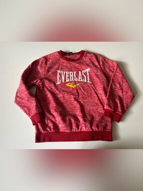 Everlast Red Marled Sweatshirt with White Logo and Yellow Emblem